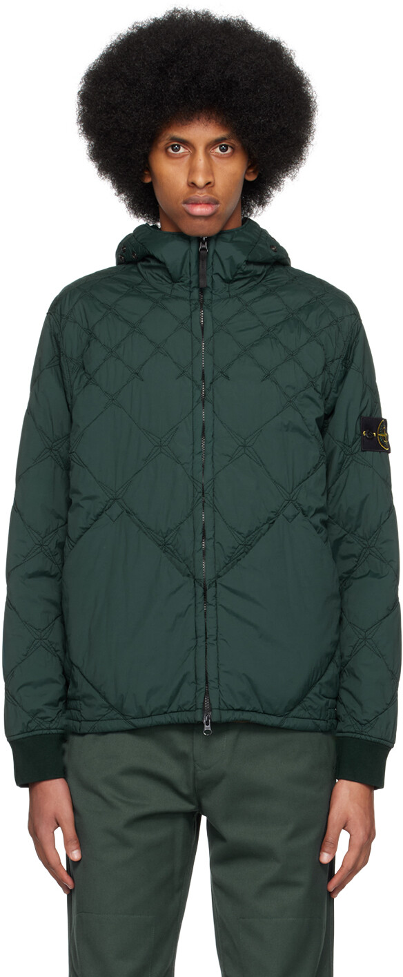 

Зеленая стеганая куртка Stone Island, Зеленый