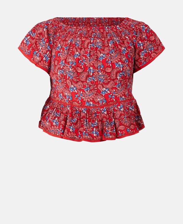 

Топ с баской Superdry, красный
