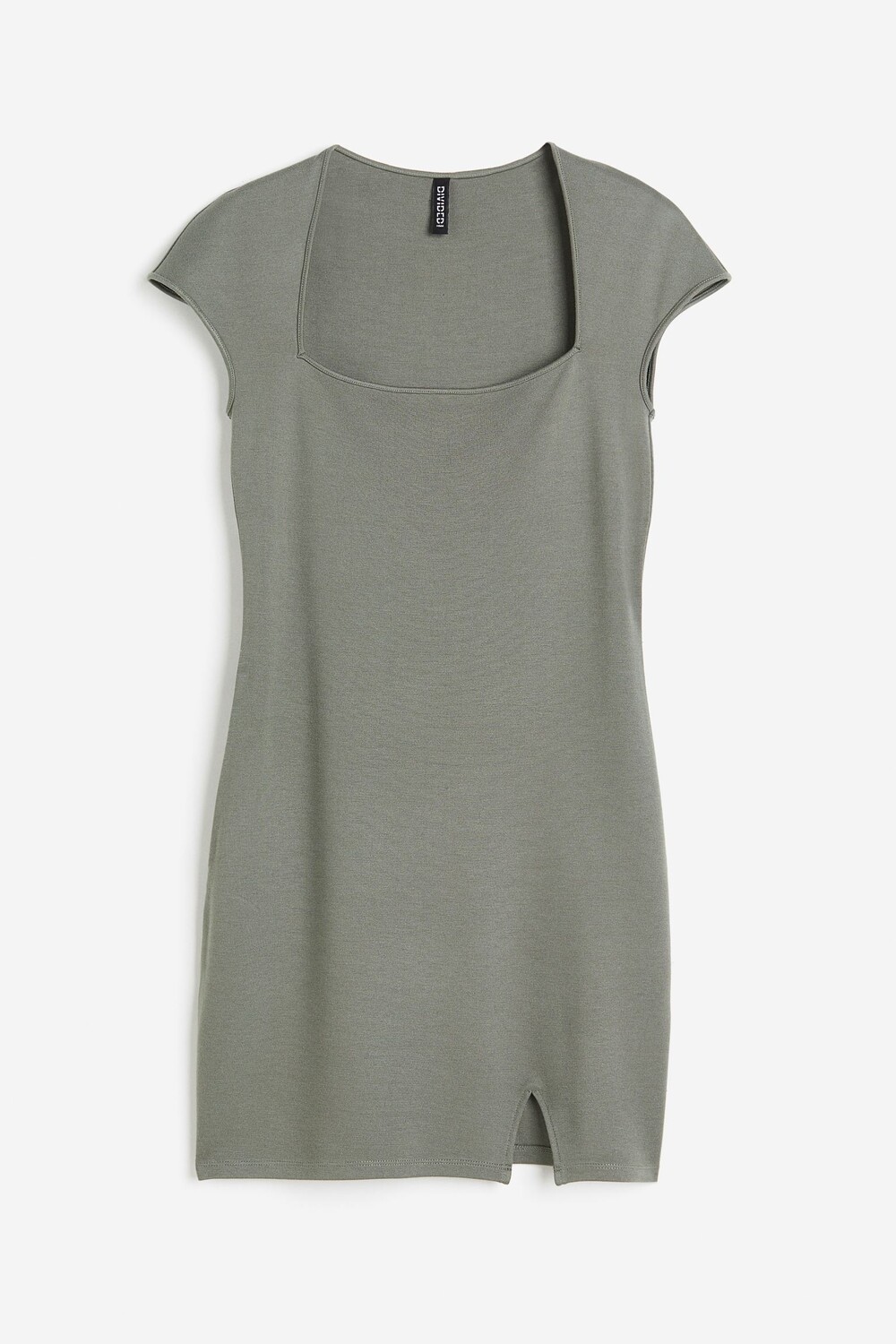 Платье H&M Cap-sleeved Bodycon, темно-зеленый