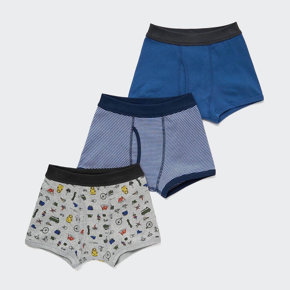 

Комплект трусов Uniqlo Boxers, 3 пары, синий/темно-синий/мультиколор