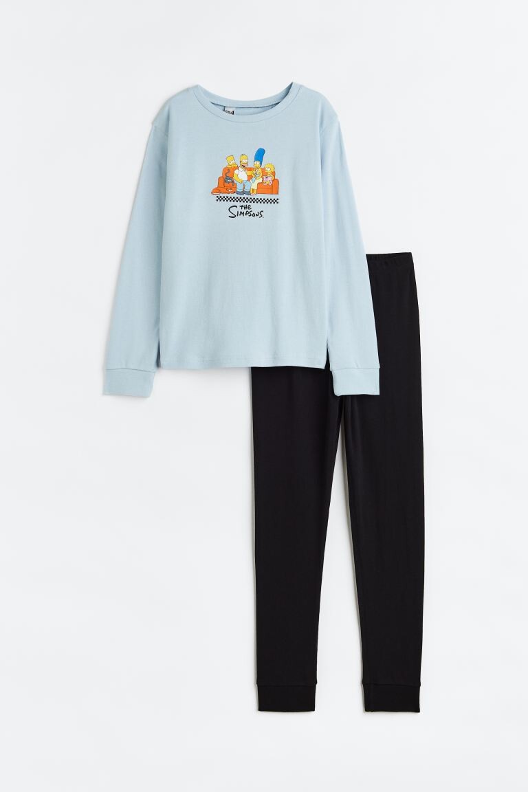 

Пижамы из джерси H&M, светло-голубой/симпсоны