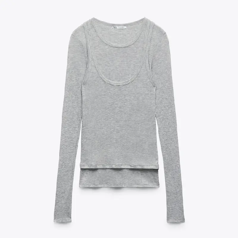 

Футболка Zara Double Strappy, серый