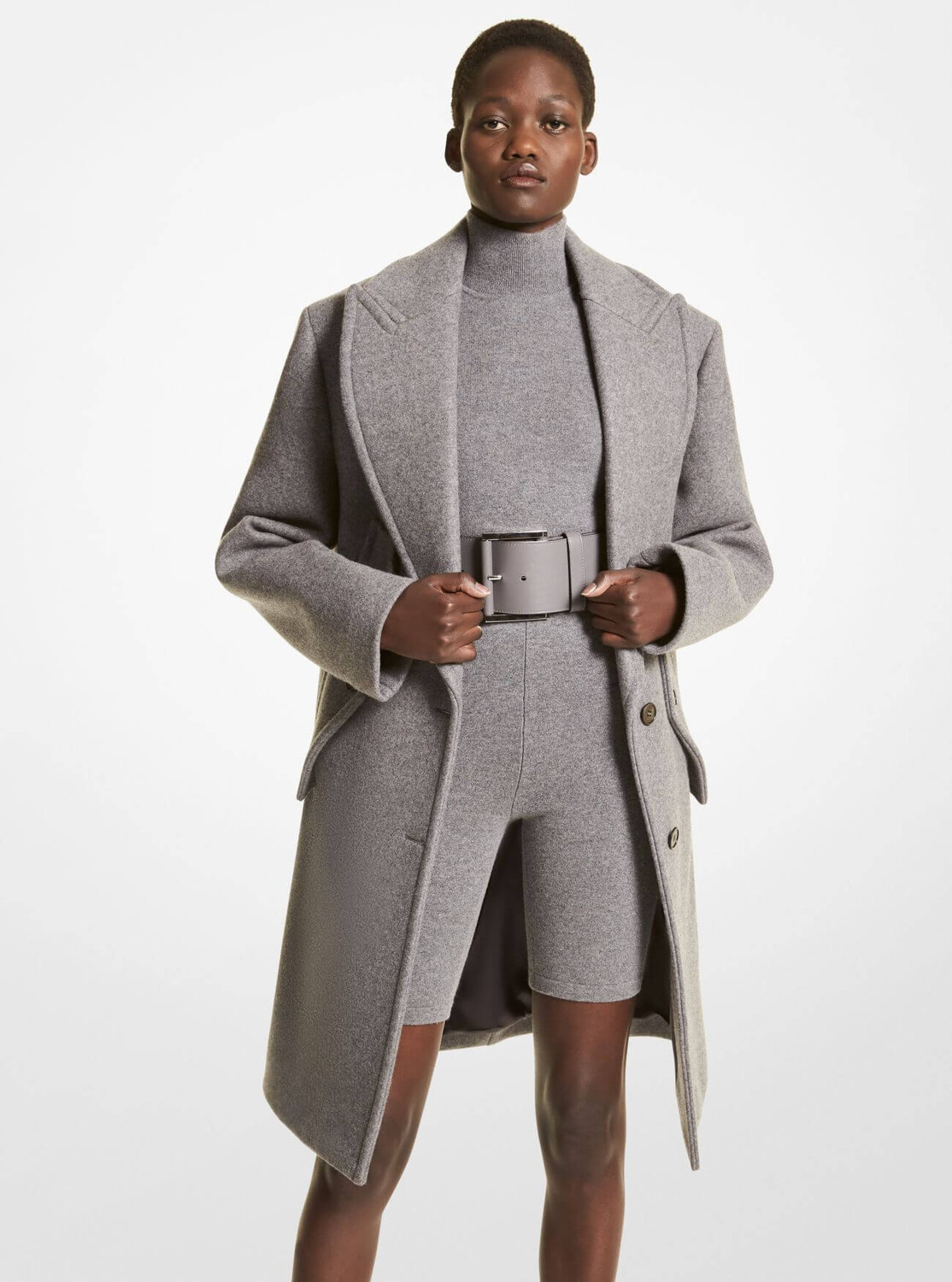 

Пальто Michael Kors Double Faced Wool Melton Clutch, серый