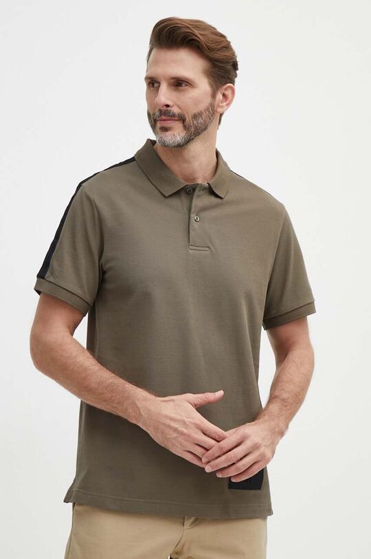 

Хлопковое поло Armani Exchange, зеленый