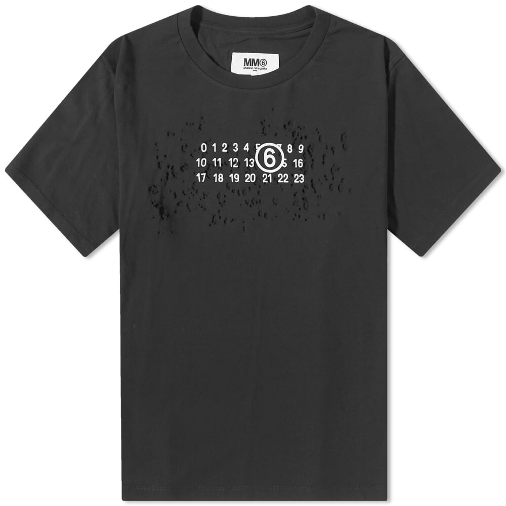 

Футболка MM6 Maison Margiela Destroyed Logo Tee, Серый