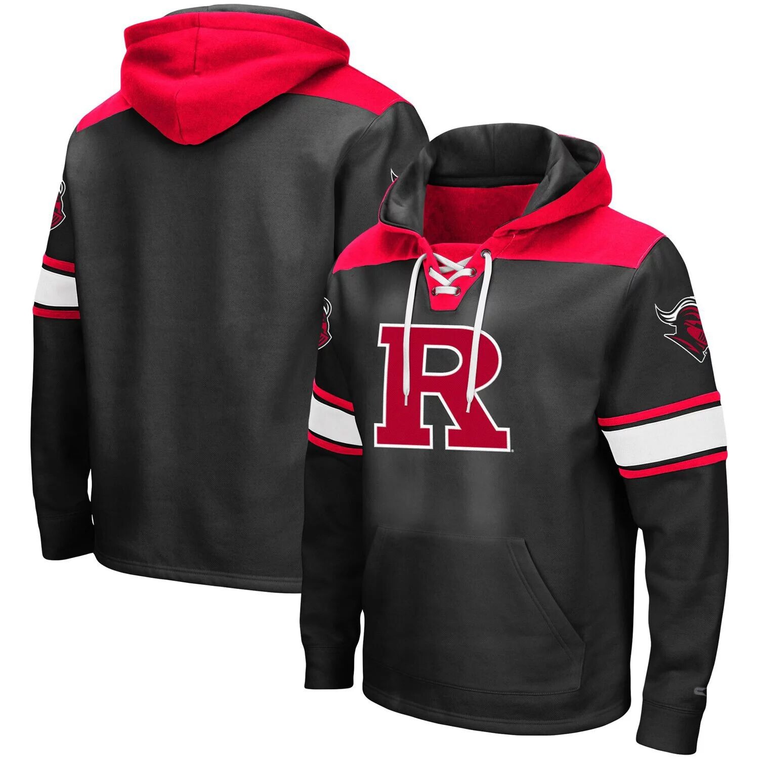 

Мужской черный пуловер с капюшоном и логотипом Rutgers Scarlet Knights 2.0 на шнуровке Colosseum