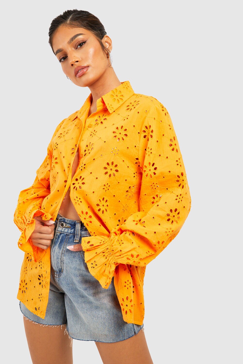

Рубашка оверсайз Boohoo, оранжевый