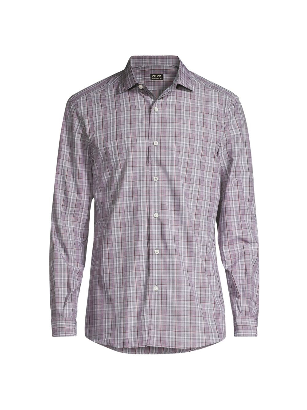 

Хлопковая спортивная рубашка в клетку ZEGNA, красный