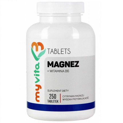 Цитрат магния 450 мг с витамином B6 250 таблеток, Myvita