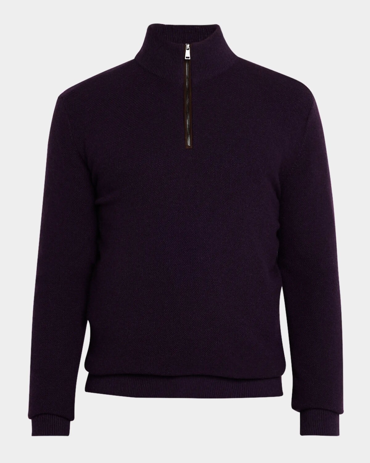 

Мужской кашемировый свитер с молнией на четверть с птичьим глазом Ralph Lauren Purple Label, фиолетовый