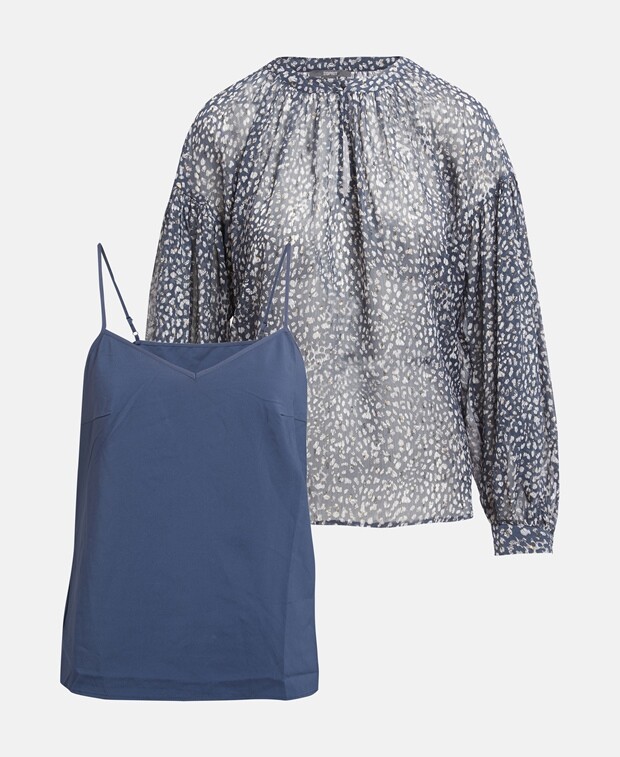 

Комплект из блузки и топа Esprit Collection, темно-синий