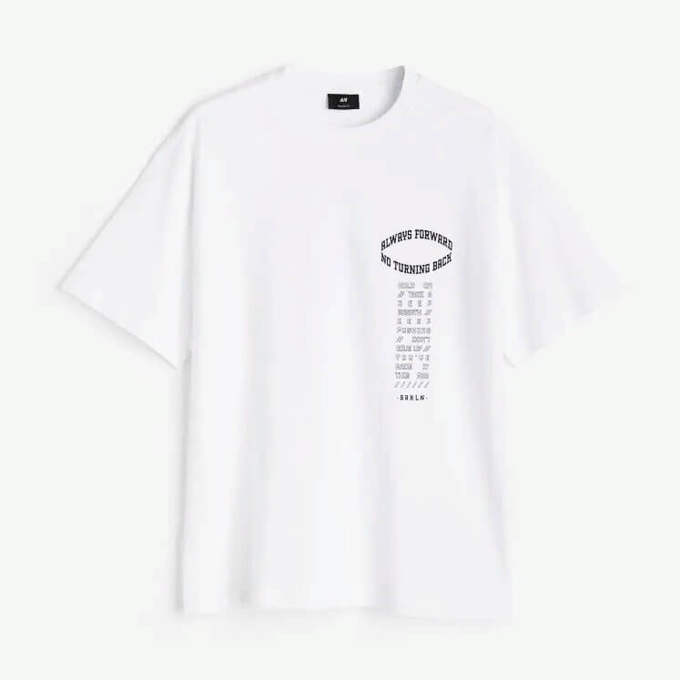 

Футболка с принтом H&M Always Forward Relaxed Fit, белый