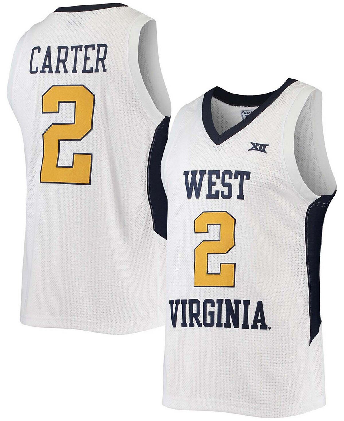 

Мужская памятная классическая баскетбольная майка jevon carter white west virginia mountaineers Original Retro Brand, белый