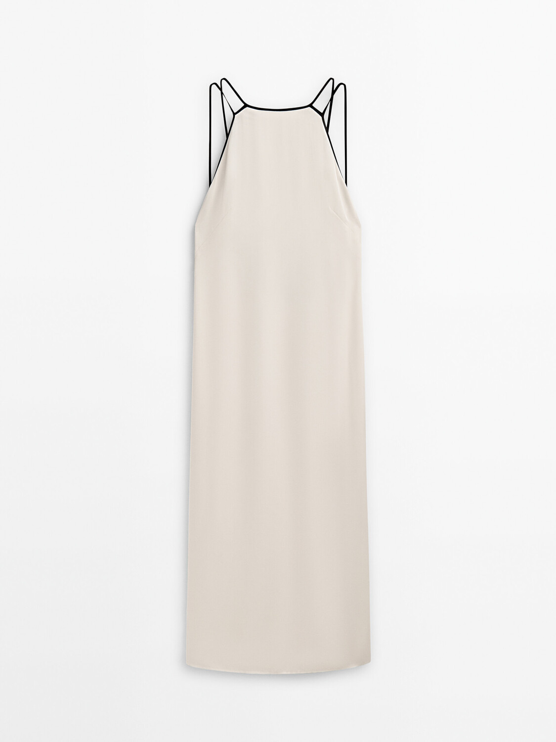 

Платье Massimo Dutti Contrast Camisole, черный/кремовый