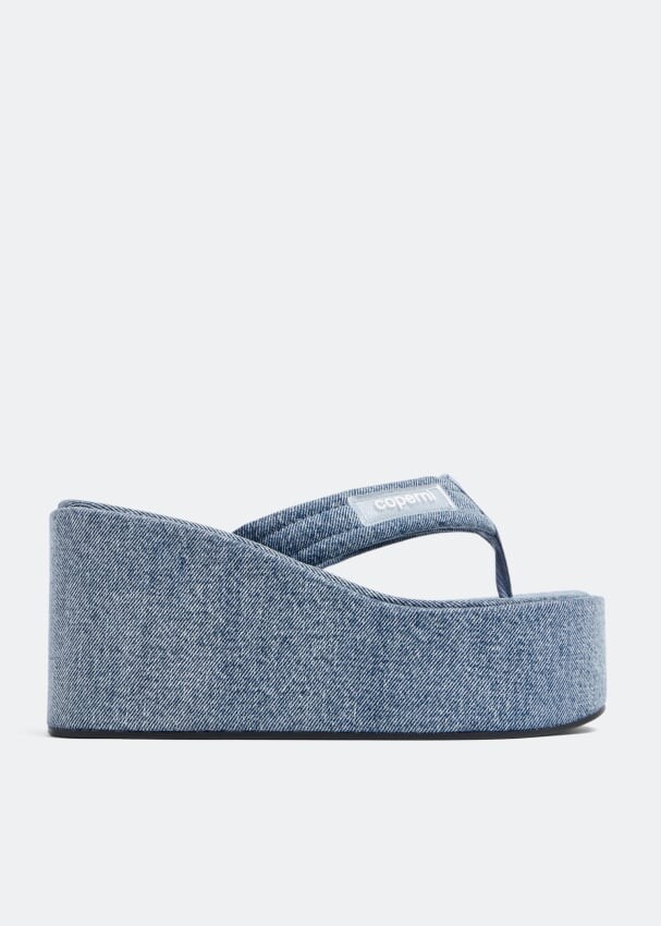 

Сандалии COPERNI Branded denim wedge sandals, синий