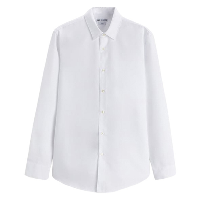 

Рубашка Zara Easy Care Textured, белый