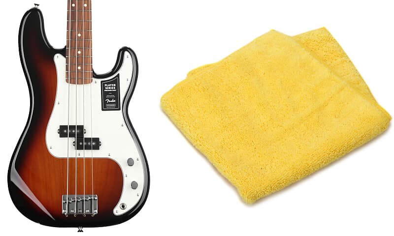 

Бас-гитара Fender Player Precision Bass — 3-цветные солнечные лучи с накладкой на гриф Pau Ferro в комплекте с двухсторонней сверхмягкой салфеткой для полировки из микрофибры Fender 0149803500=1 0990524000=1