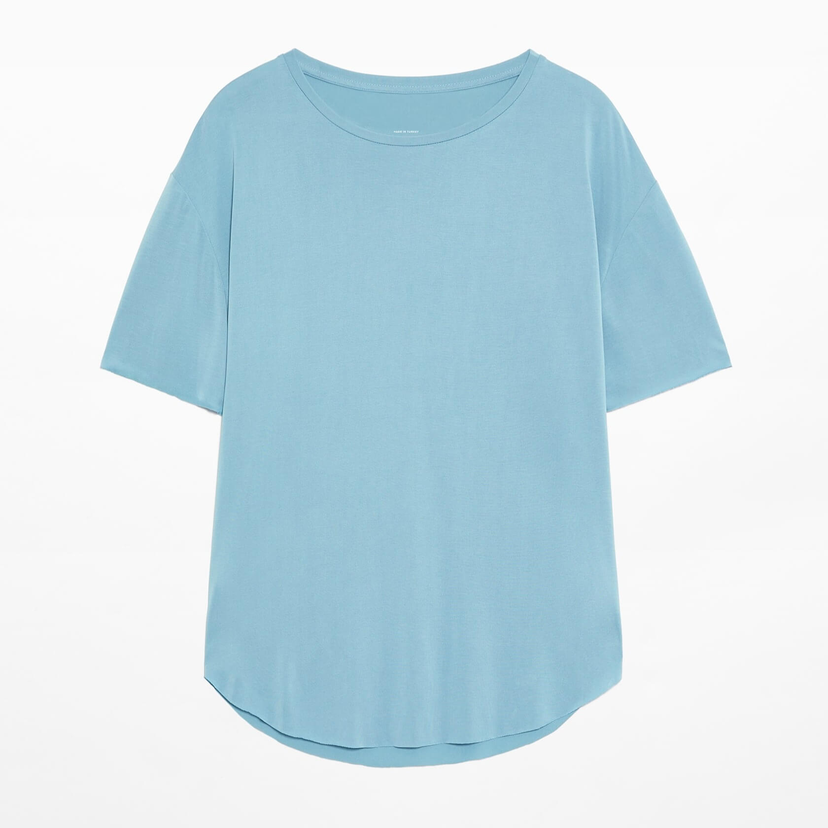Футболка Oysho Modal Blend Short-sleeved, светло-голубой футболка с длинным рукавом oysho long sleeved cotton and modal темно серый