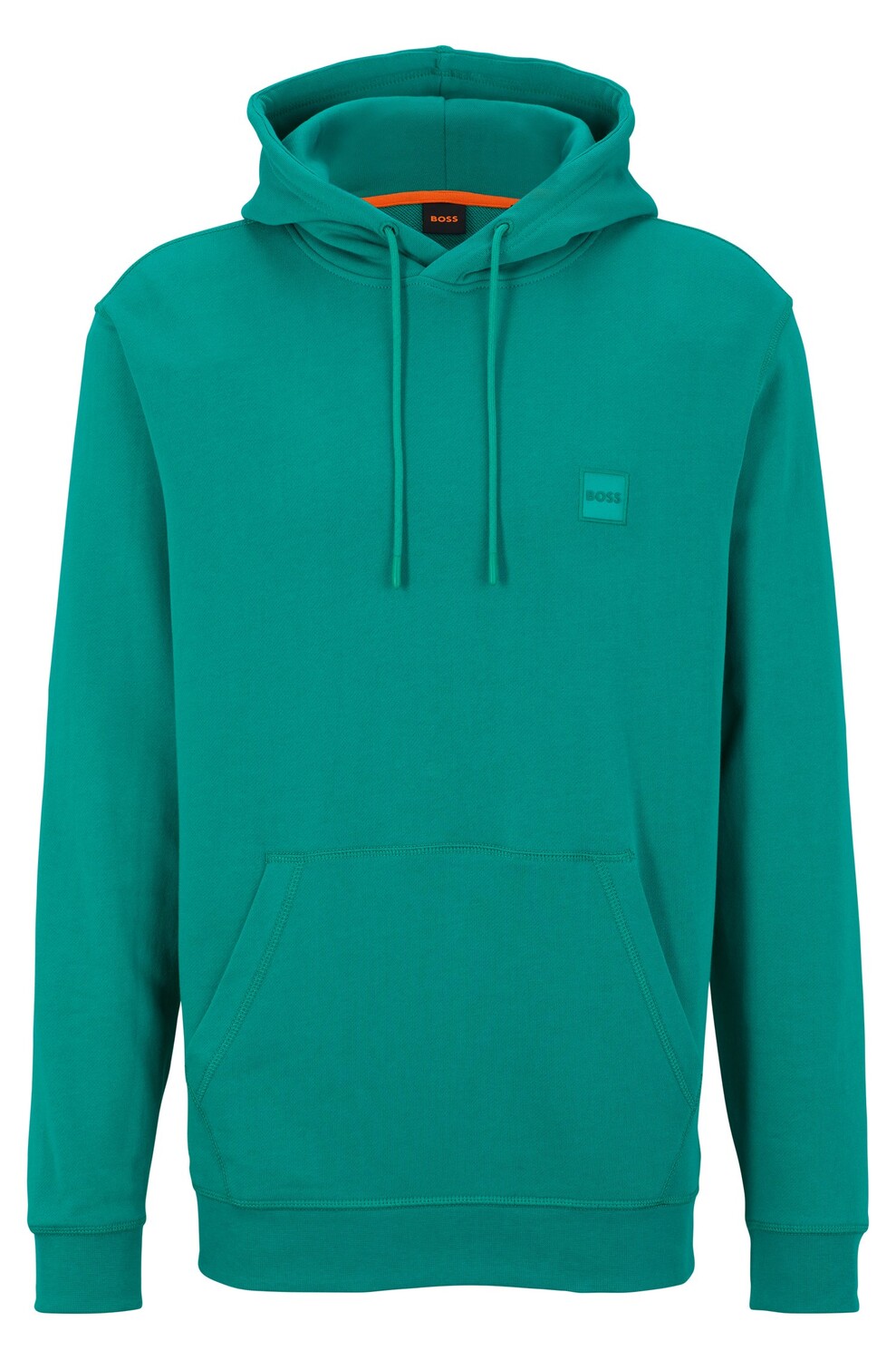 

Толстовка Hugo Boss French-terry-cotton Hooded With Logo Patch, зеленый