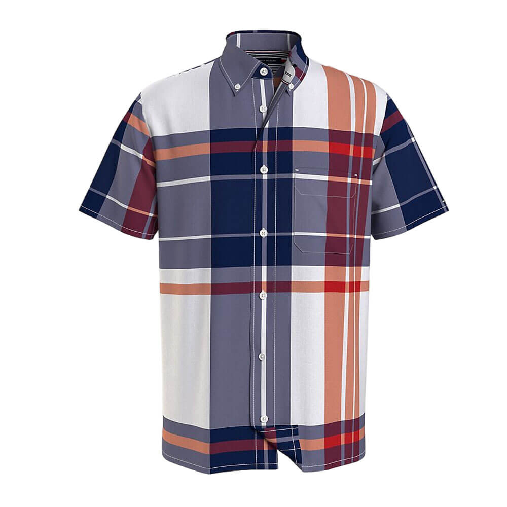 

Рубашка в крупную клетку Tommy Hilfiger Regular Fit, темно-синий/белый/красный
