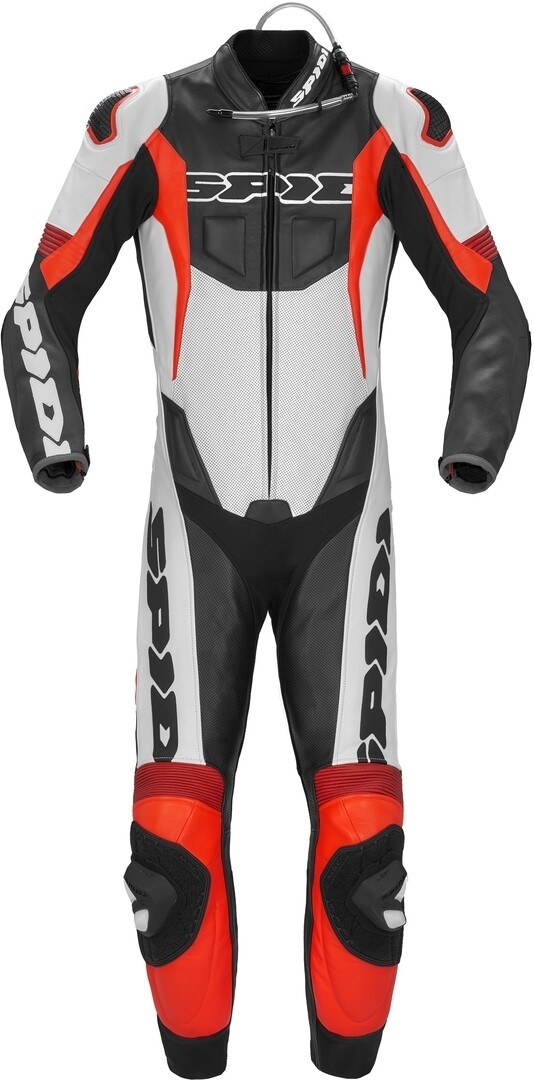 

Spidi Sport Warrior Pro Перфорированный цельный кожаный костюм мотоцикла, черный/красный, Серый