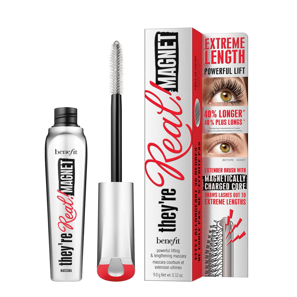 

Benefit Они настоящие! Magnet Mascara Экстремально удлиняющая тушь для ресниц Black 9g