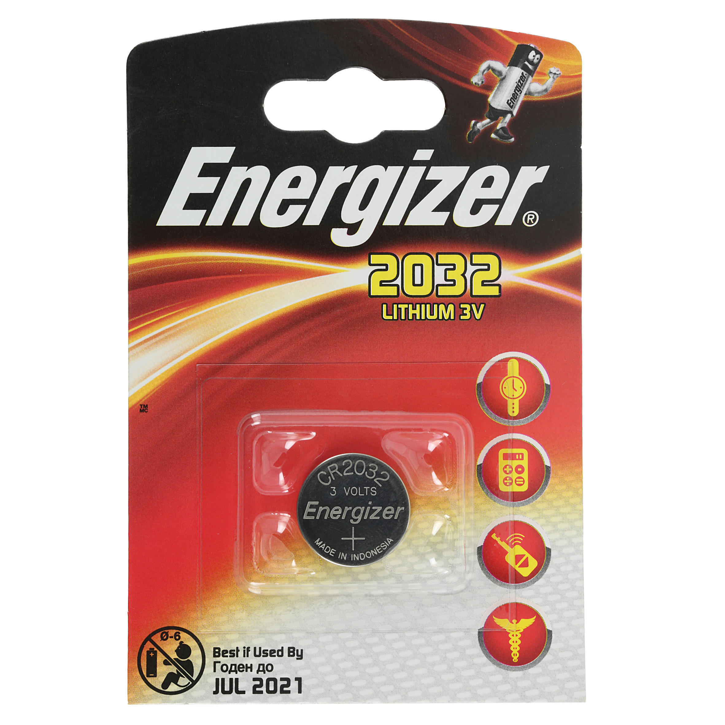 Батарея Energizer CR2032, серебряный батарея energizer 9v