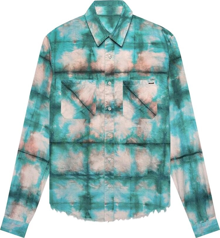 

Рубашка Amiri Watercolor Plaid Shirt 'Blue', синий