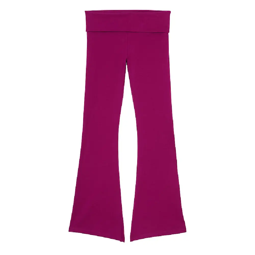 

Леггинсы Victoria's Secret Pink Cotton Foldover Flare, лиловый
