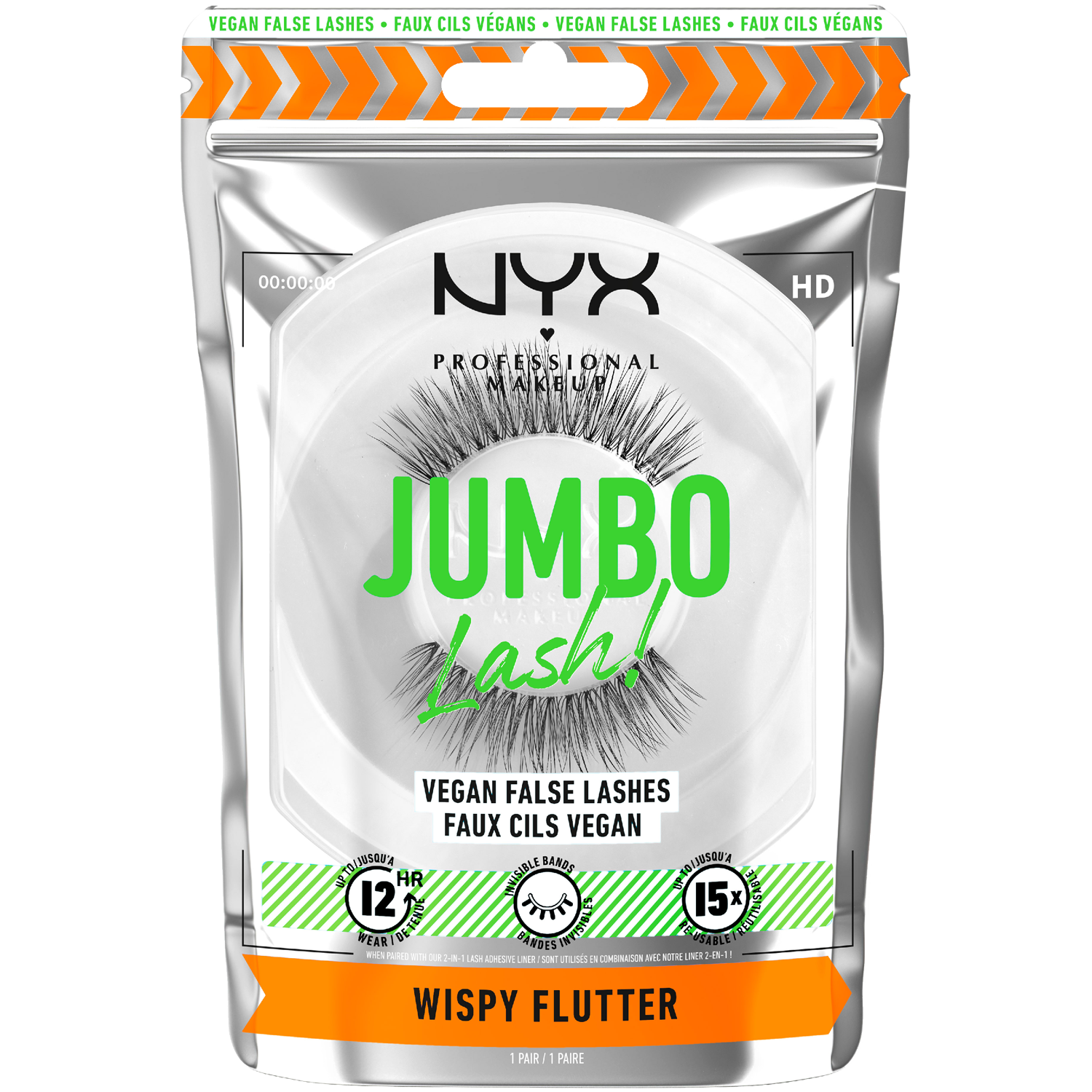 NYX Professional Makeup Jumbo Lashes Wispy Flutter накладные ресницы, 1 упаковка - фото