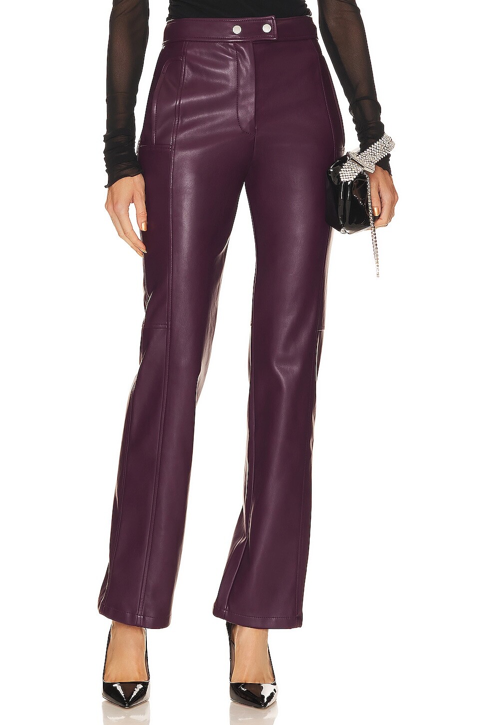 

Брюки SIMKHAI Dahlia Straight Leg, цвет Plum