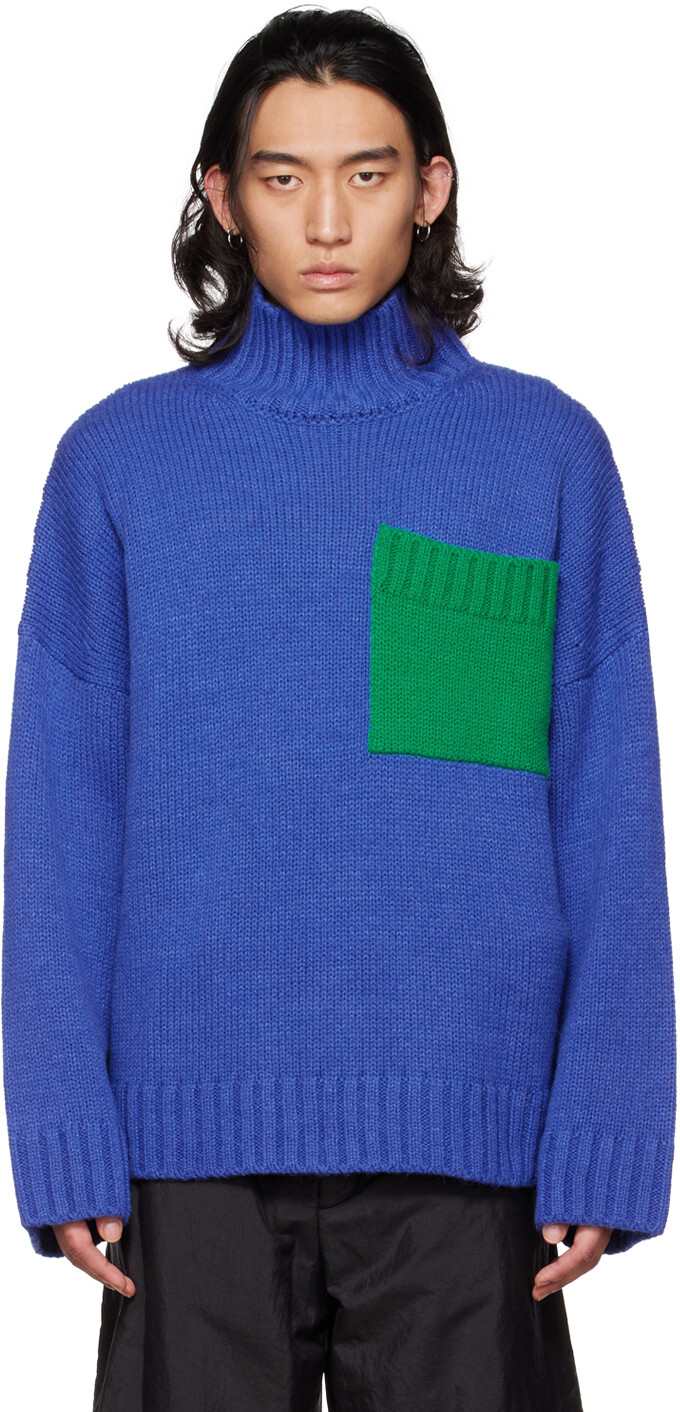 

Синяя водолазка с нашивками JW Anderson