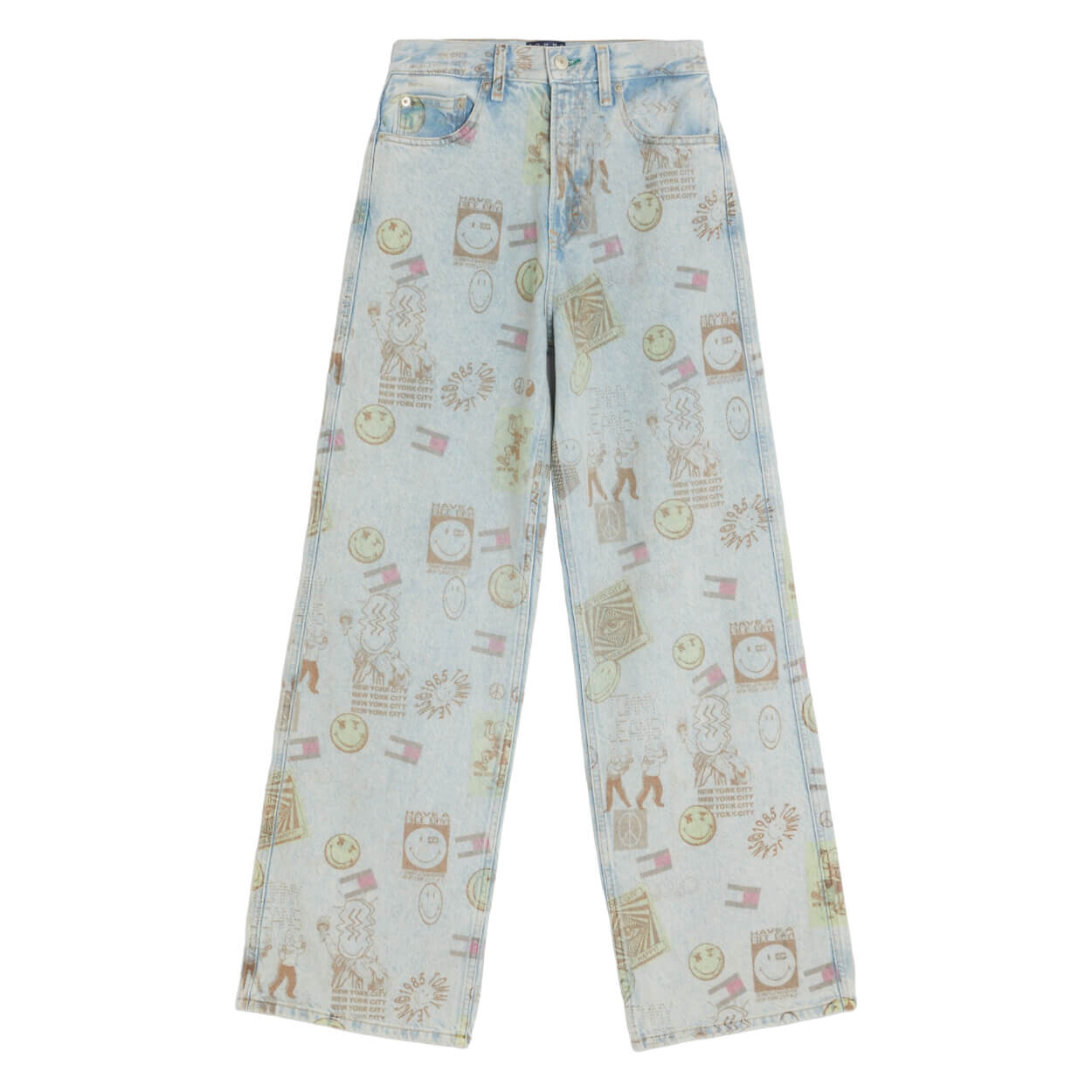 

Джинсы Tommy Jeans by Tommy Hilfiger X Smiley Wide-leg, светло-голубой