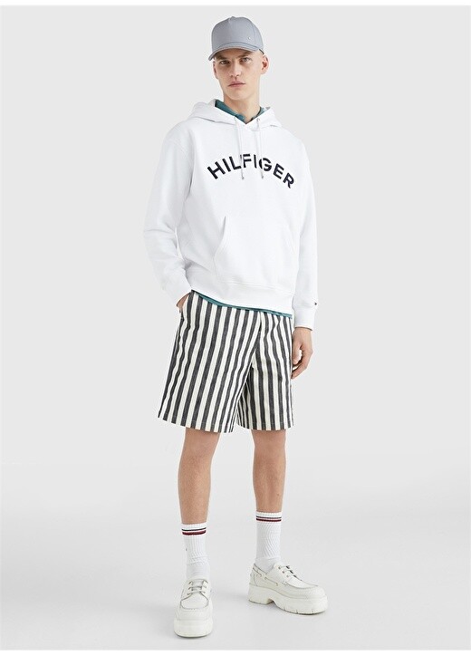 

Белая мужская толстовка с воротником с капюшоном Tommy Hilfiger, Белый