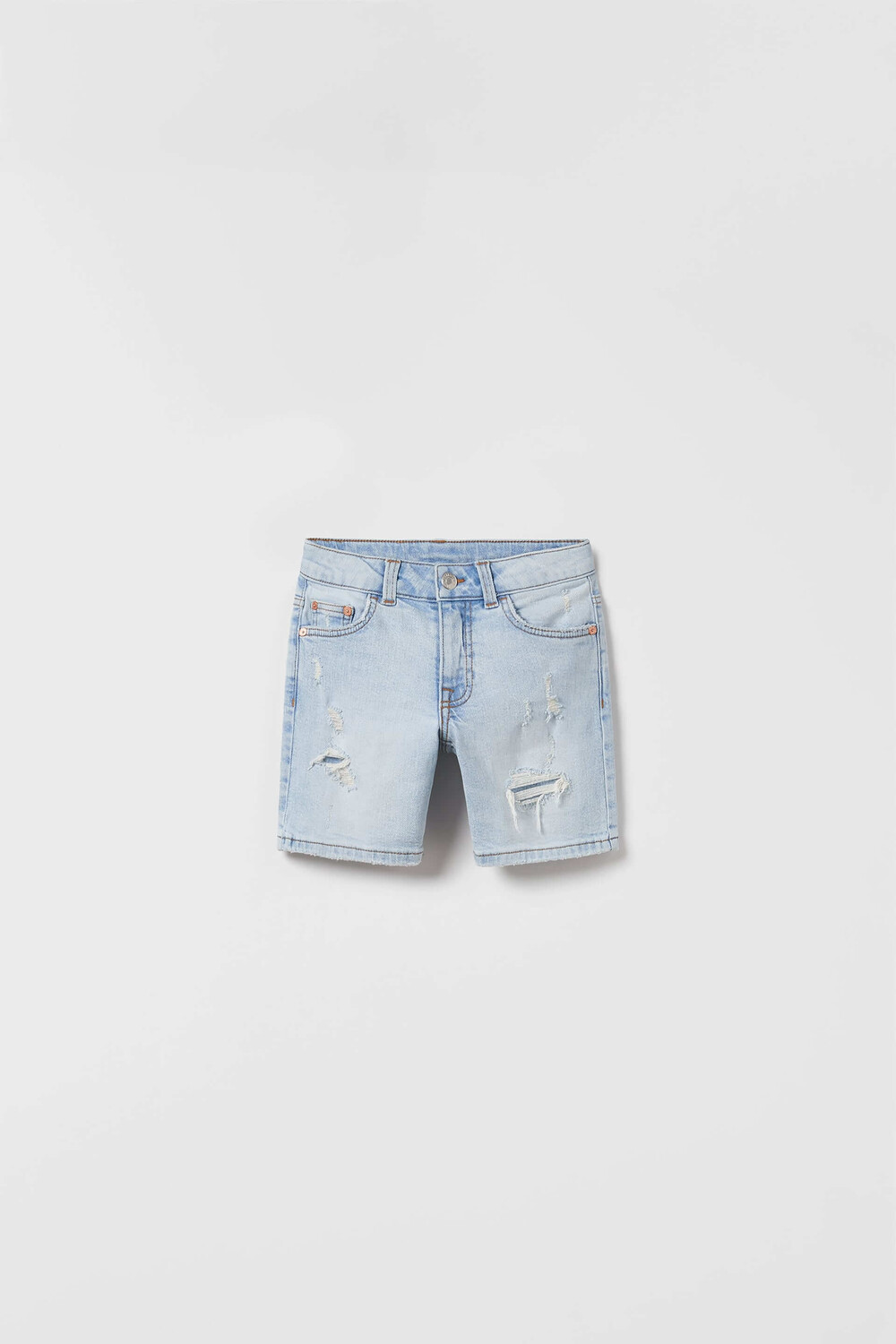 

Прямые джинсовые шорты Zara, голубой