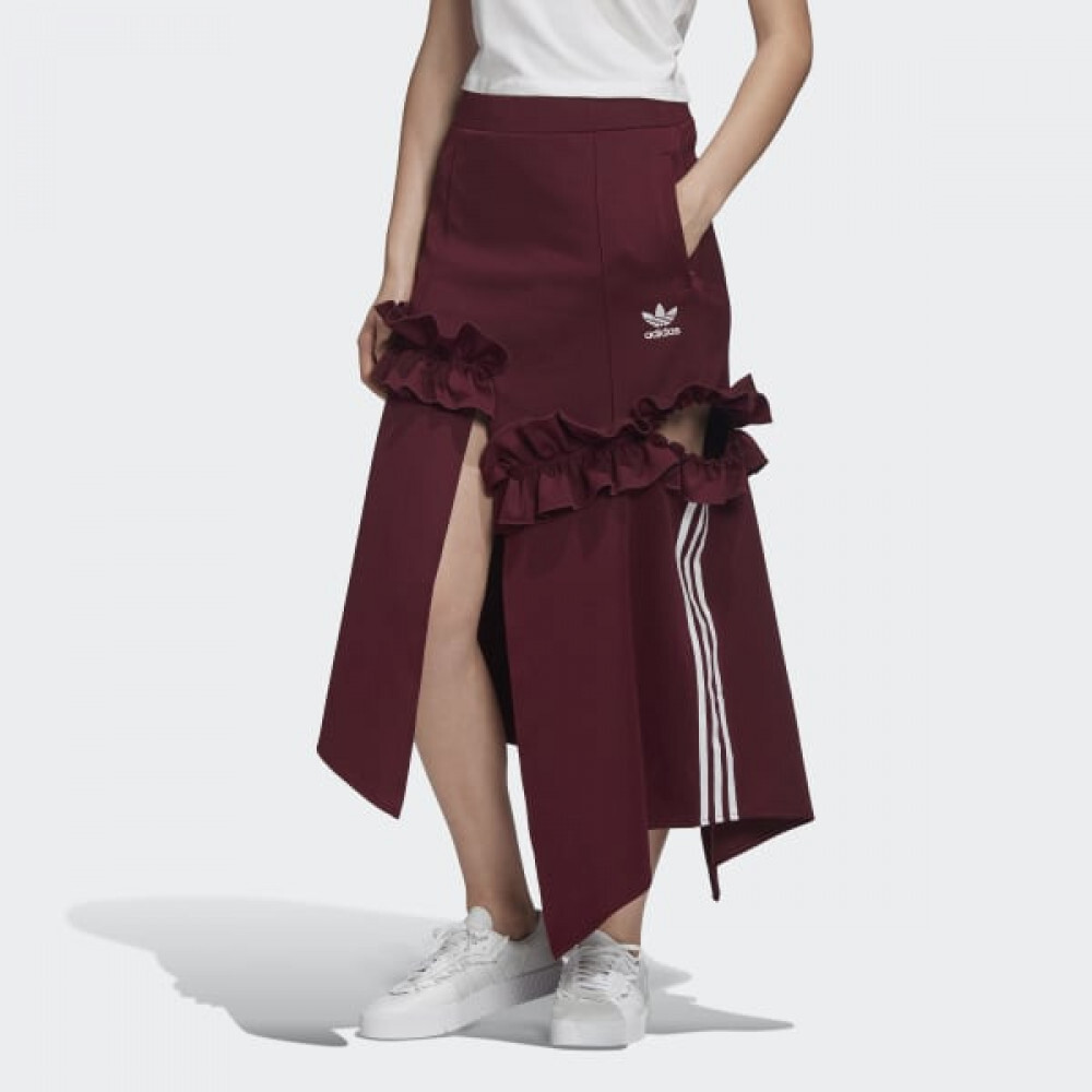 Юбка Adidas Originals J KOO 3 Stripe, бордовый/белый