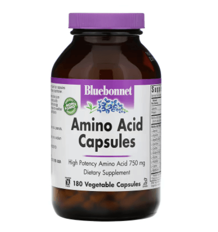 Аминокислоты 750 мг 180 капсул Bluebonnet Nutrition аминокислоты 1000 мг 90 таблеток bluebonnet nutrition