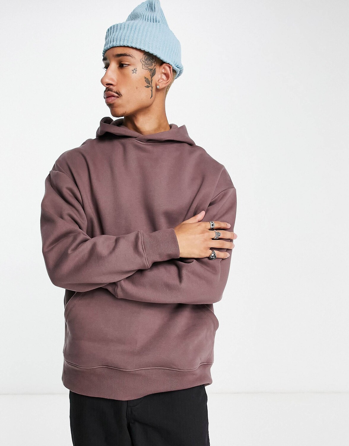

Коричневая плотная худи оверсайз ASOS DESIGN, Коричневый