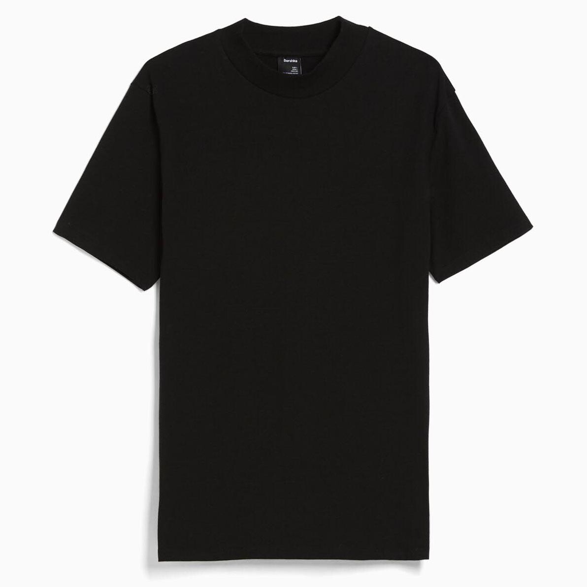 

Футболка Bershka Short Sleeve With High Neck, черный