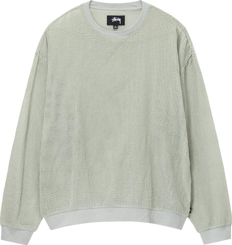 Лонгслив Stussy Cotton Mesh Long-Sleeve Crew 'Bone', серый