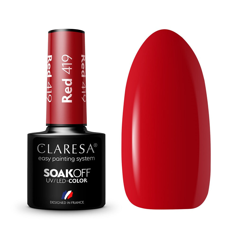 

Claresa Гибридный лак Soak Off UV/LED Красный 419 5г