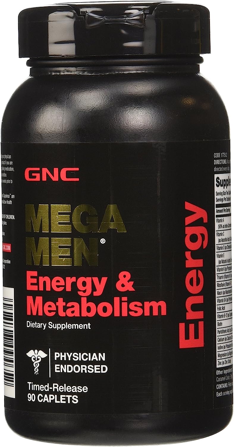 Мультивитамины для мужского метаболизма GNC Mega Energy, 90 таблеток gnc mega men клинически изученные мультивитамины для мужчин для энергии и метаболизма 90 капсул с замедленным высвобождением