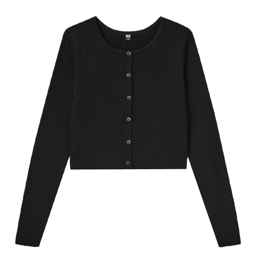 

Кардиган Uniqlo Supima Cotton Cropped, черный