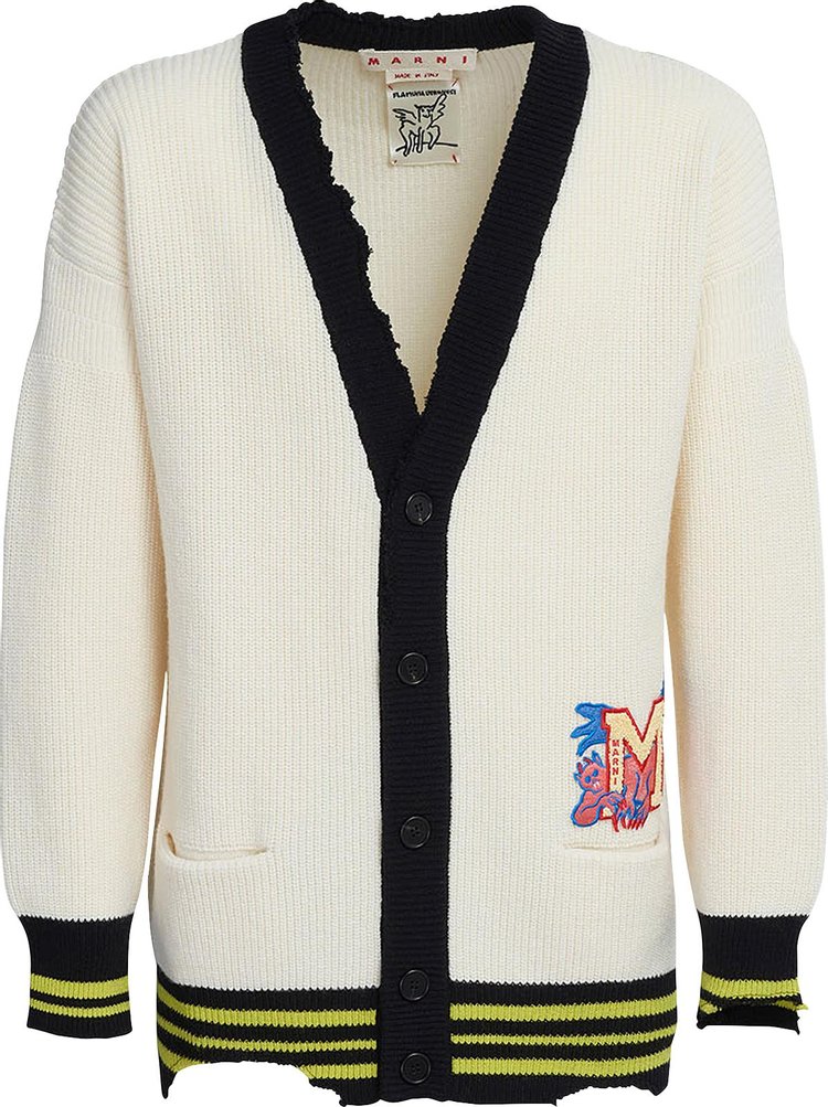 

Кардиган Marni Raw Edge Cardigan 'Antique White', кремовый, Бежевый