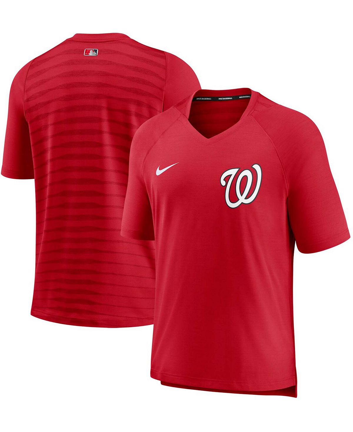 

Мужская красная футболка washington nationals authentic collection pregame performance с v-образным вырезом Nike, красный