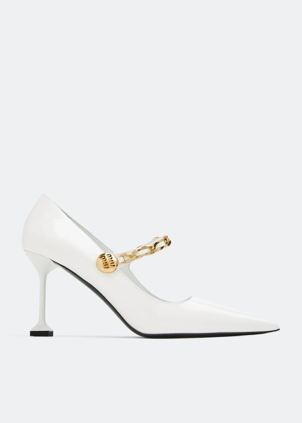 

Туфли MIU MIU Patent leather pumps, белый