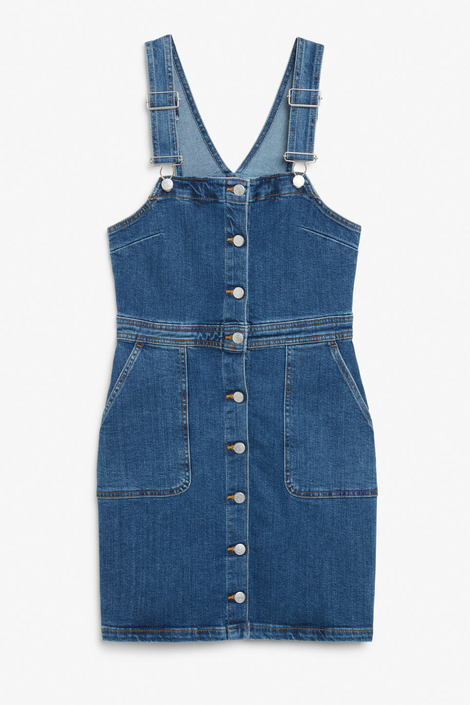 

Короткое джинсовое платье-комбинезон Monki, синий