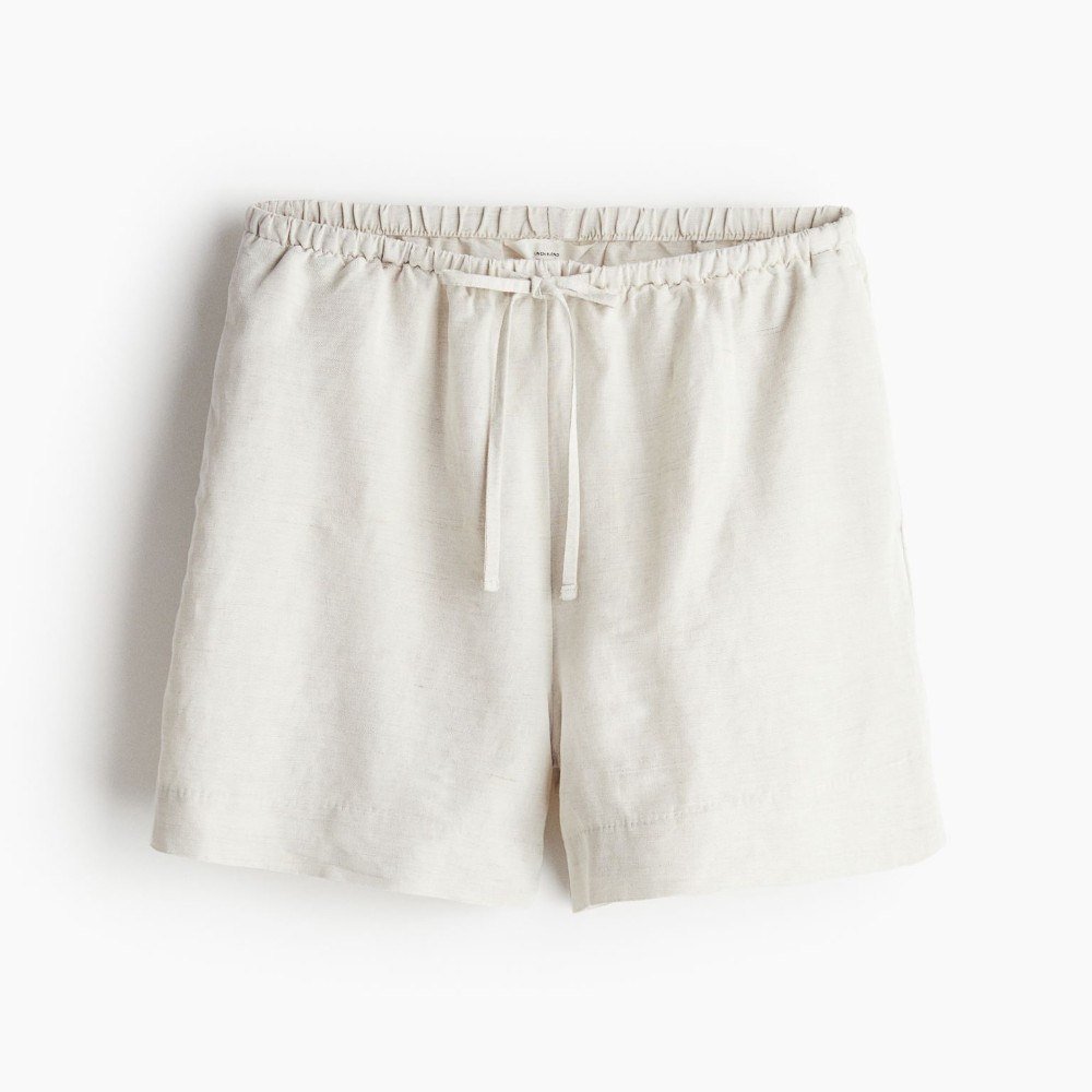 Шорты H&M Linen-blend Pull-on, белый шорты stradivarius petite linen look pull on натуральный