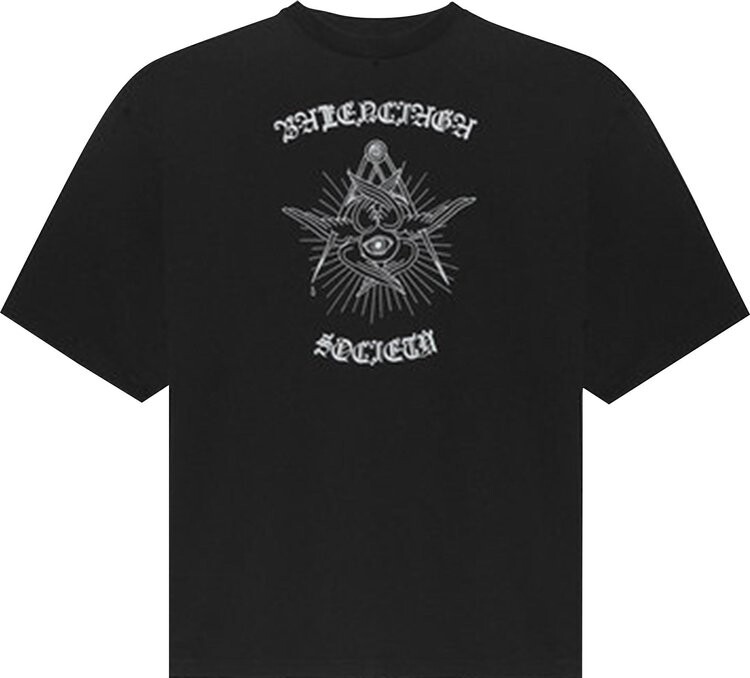 

Футболка Balenciaga Gothic XL T-Shirt 'Black', черный