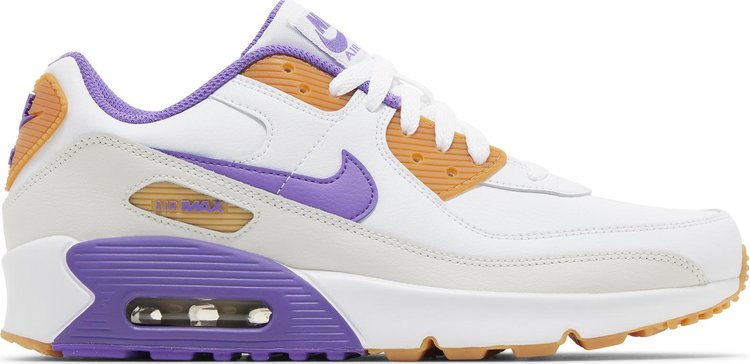 Кроссовки Air Max 90 Leather GS 'White Action Grape', белый